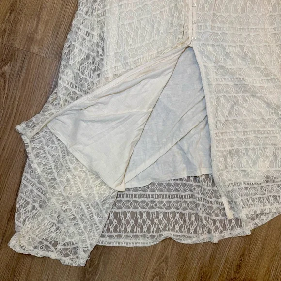 Abercrombie & Fitch Ivory Lace Maxi Dress NWT Size L - Picture 9 of 14